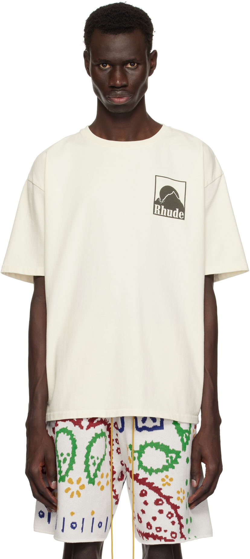 Majica kratkih rukava Rhude Rhude Moonlight Badge T-Shirt Bijela | RHPS25TT03012