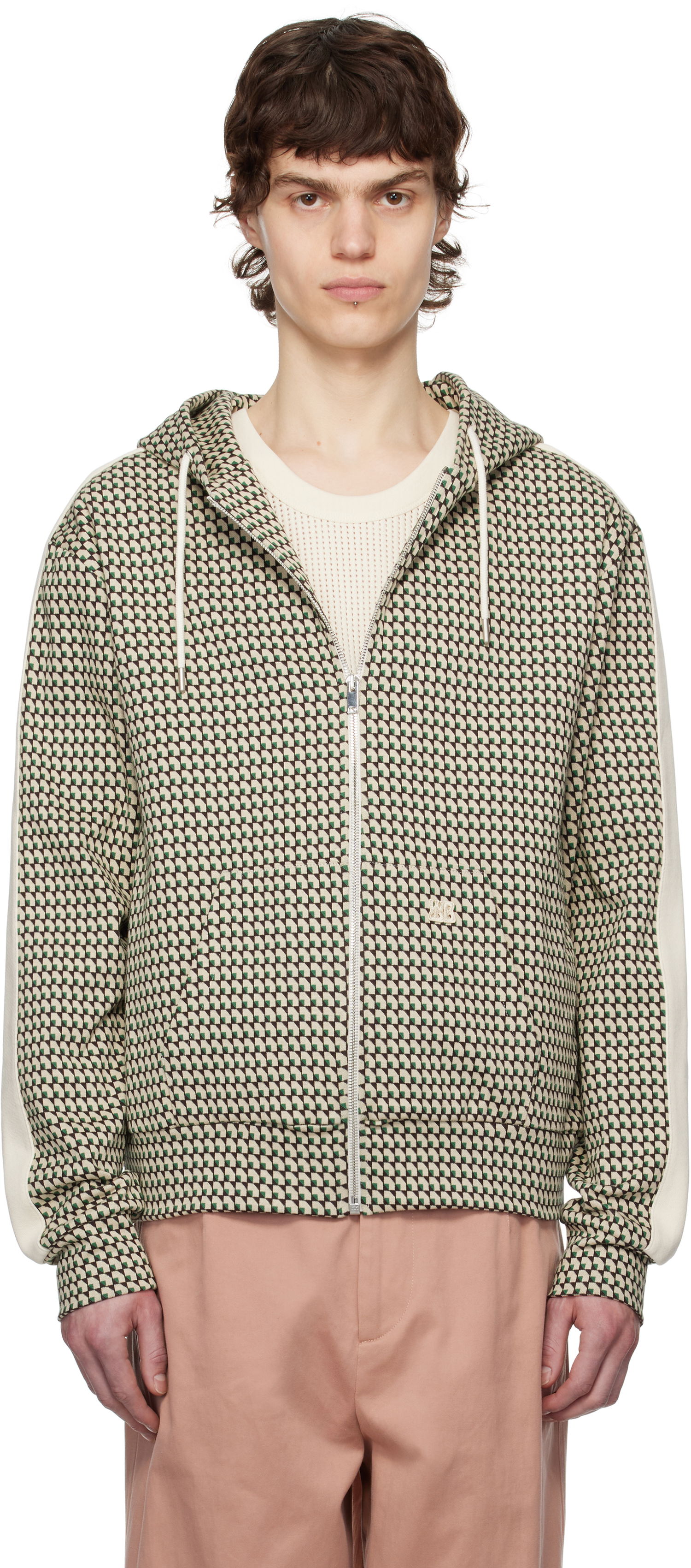 Dukserice Wales Bonner Wales Bonner Power Zip Hoodie Bež | US25JE35-JE22 - 1780 JACQUARD, 0