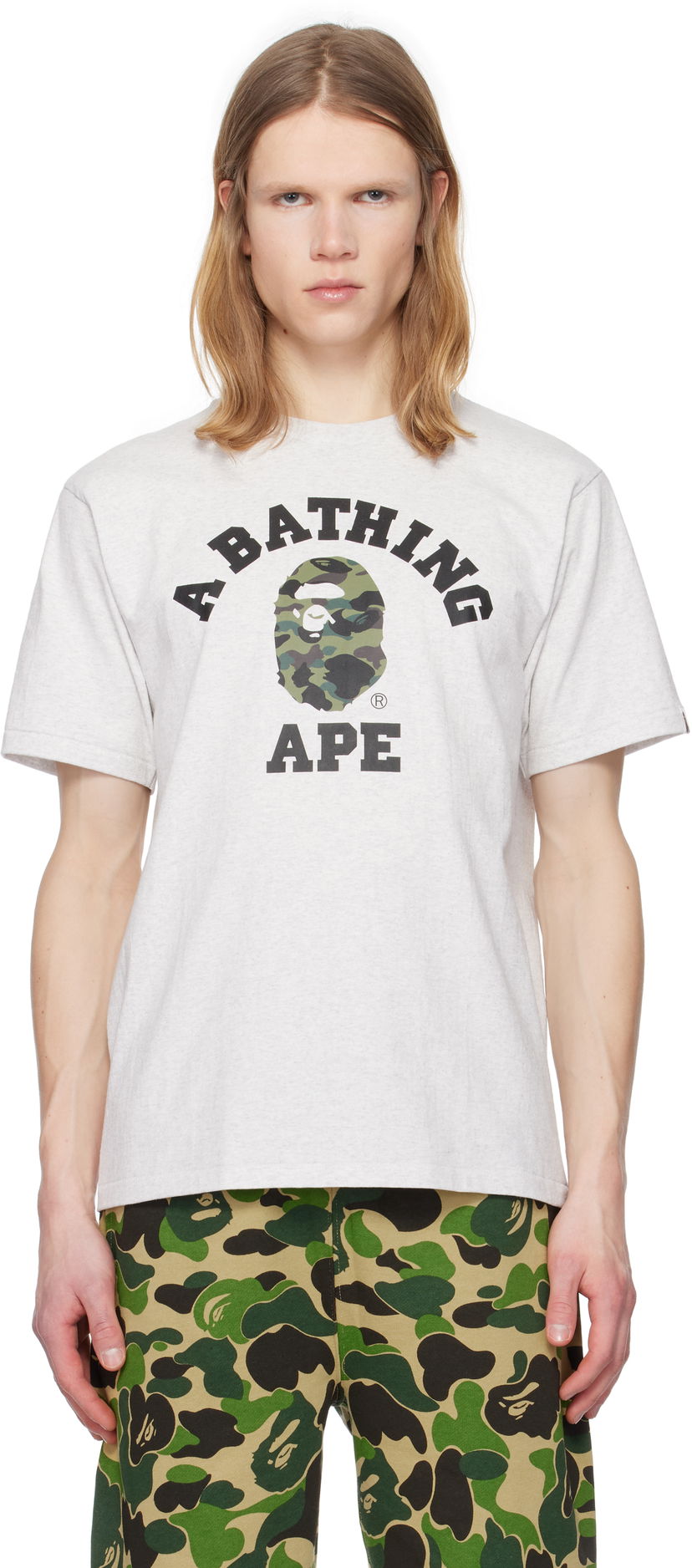 Majica kratkih rukava BAPE A Bathing Ape College T-Shirt Siva | 001TEK801010M