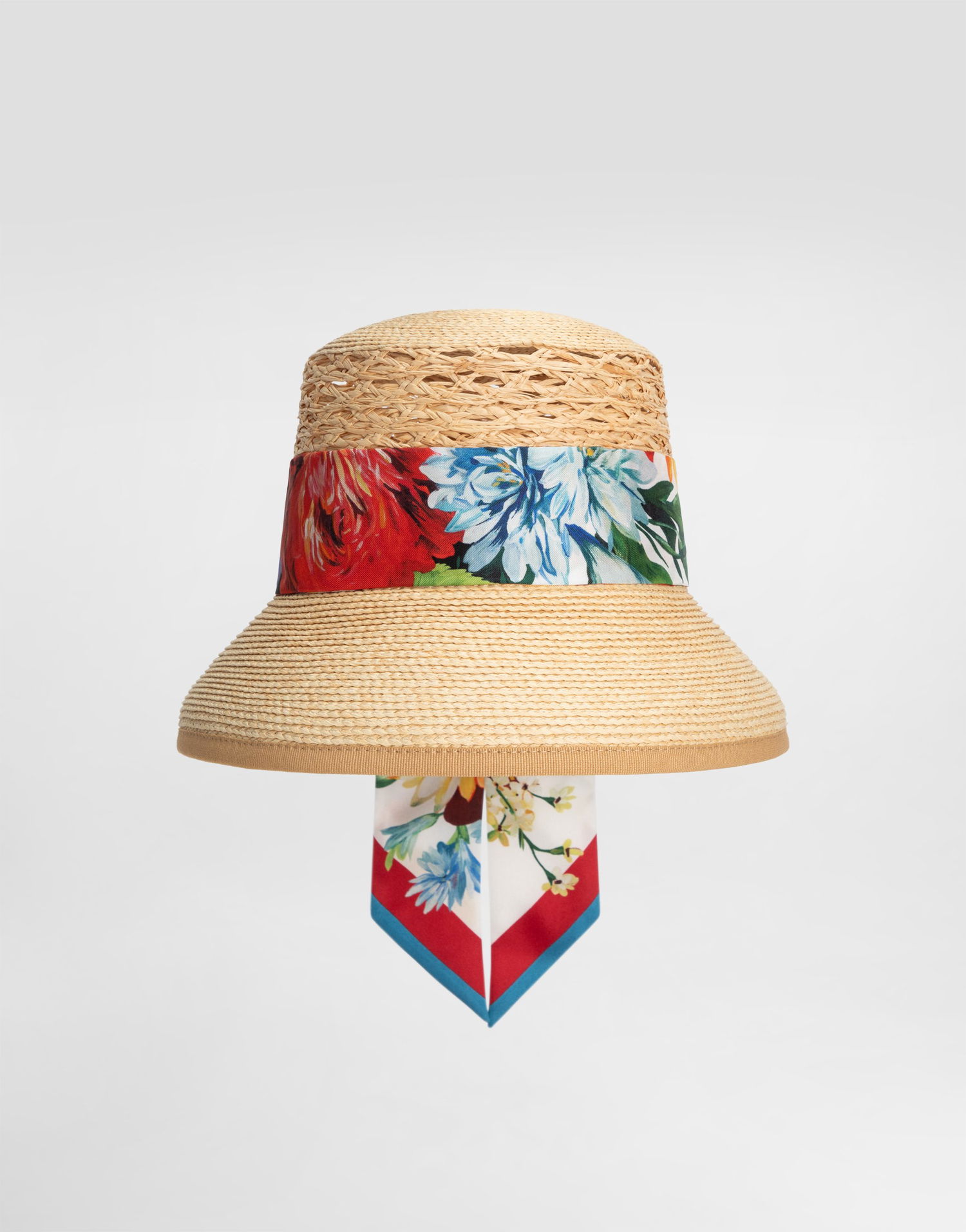 Šešir Dolce & Gabbana Dolce & Gabbana Raffia Floral-Print Ribbon Hat Bež | FH676AGDDBUS9000, 0