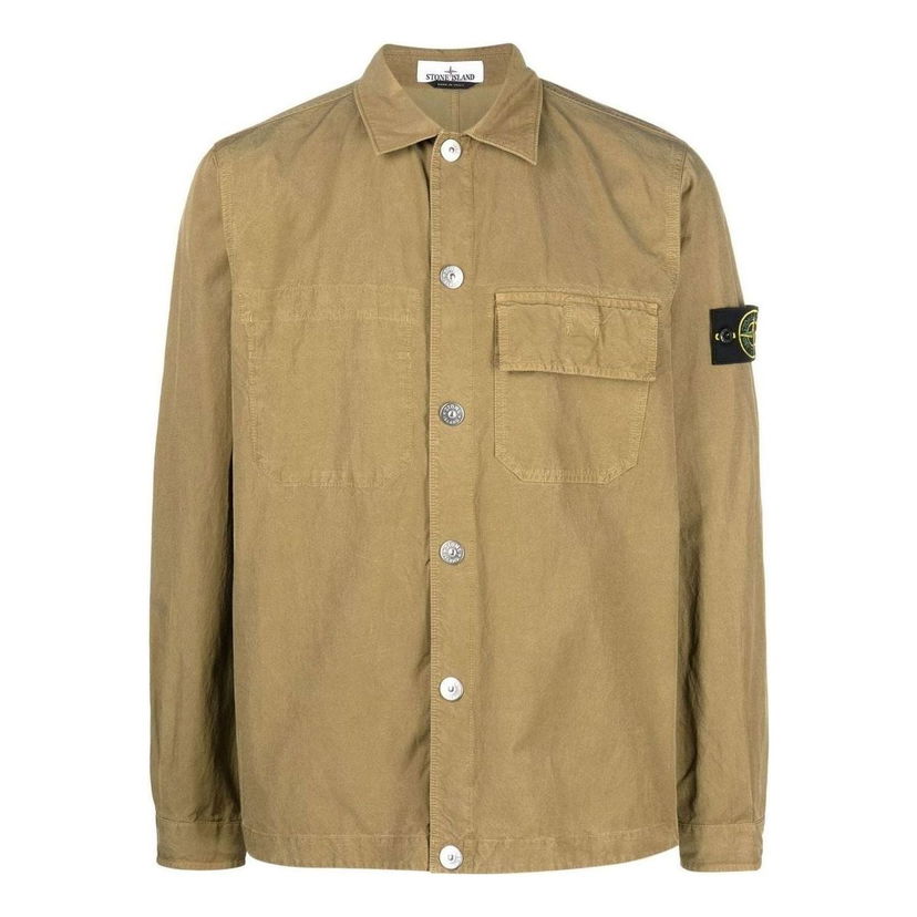 Košulja Stone Island Stone Island Logo Patch Flap Pocket Shirt Smeđa | 781511729-V0098