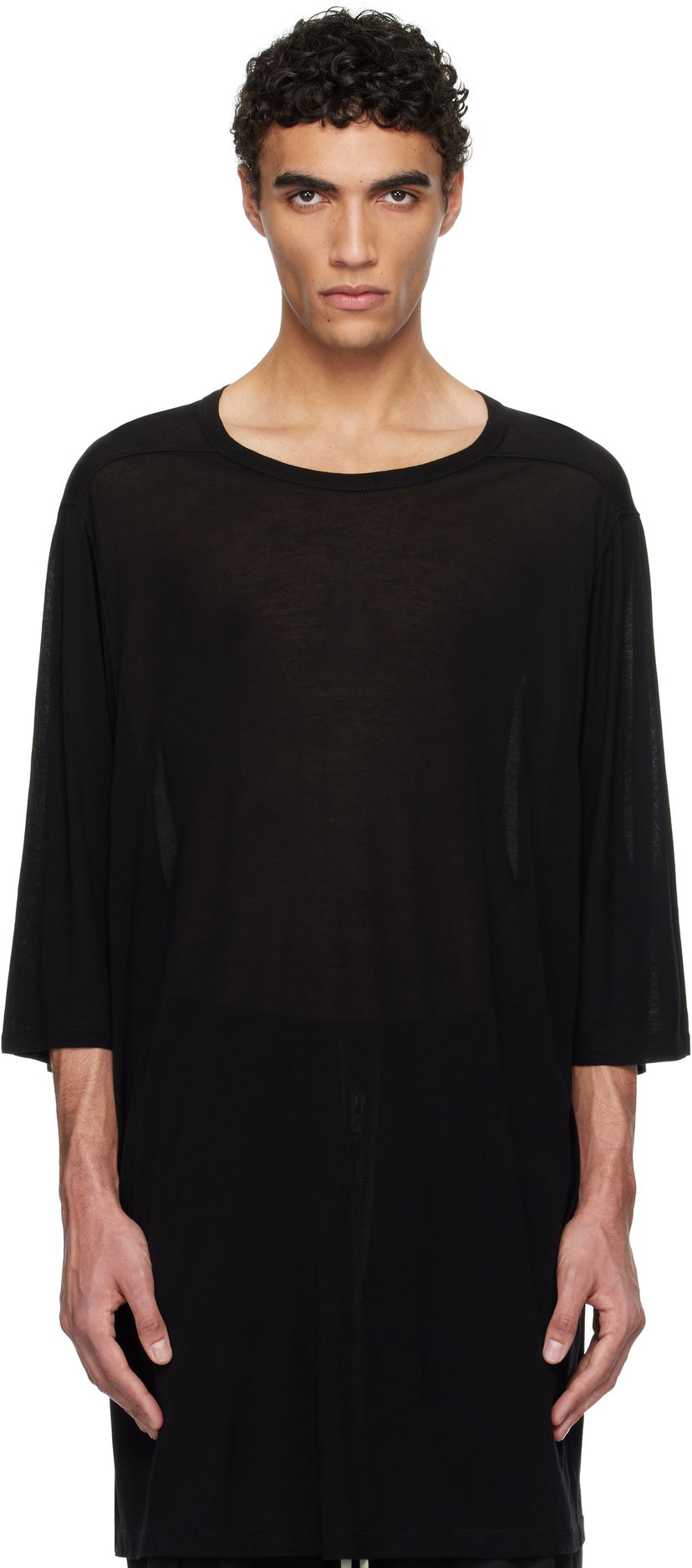 Majica kratkih rukava Rick Owens Rick Owens Hollywood Jumbo Short Sleeve T-Shirt Crna | RU01E5274 JS
