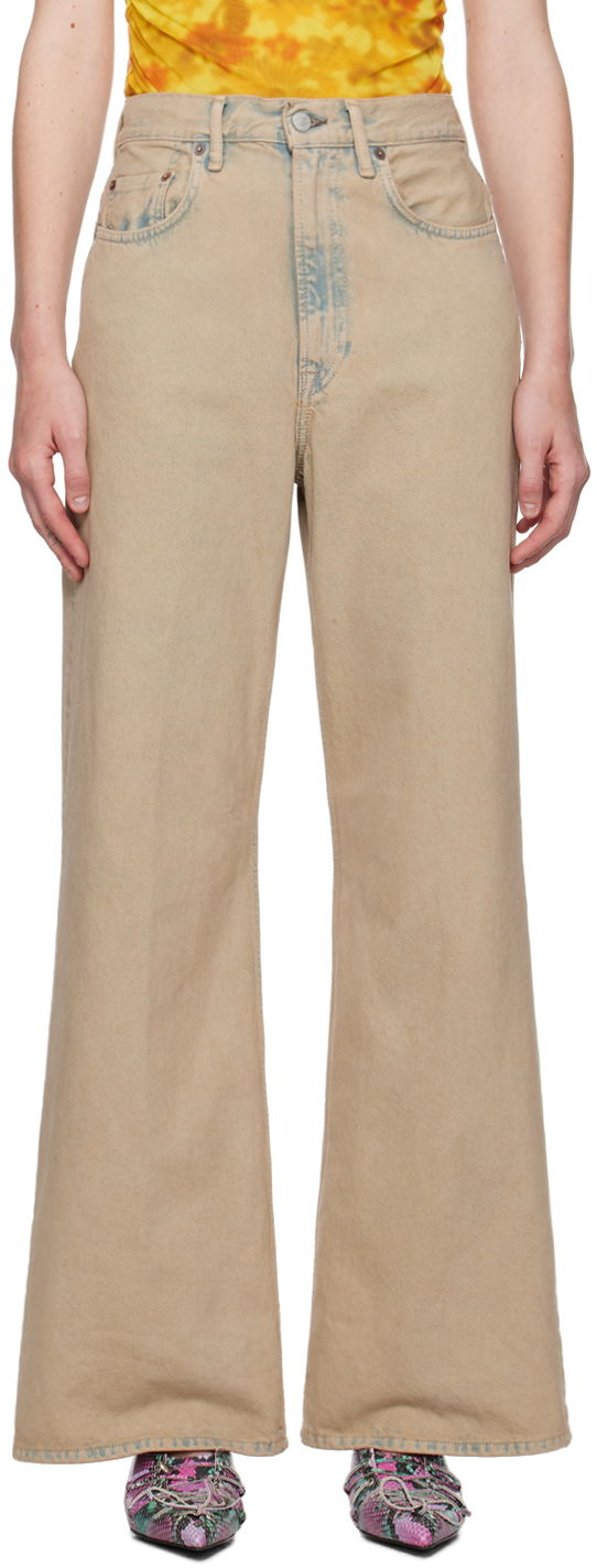 Jeans Acne Studios Beige Relaxed Fit 2022 Jeans Bež | A00502-