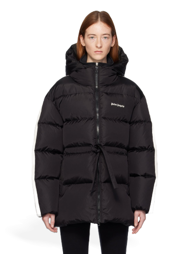 Pernata jakna Palm Angels Waist Belt Down Jacket Crna | PWED020F23FAB0011003