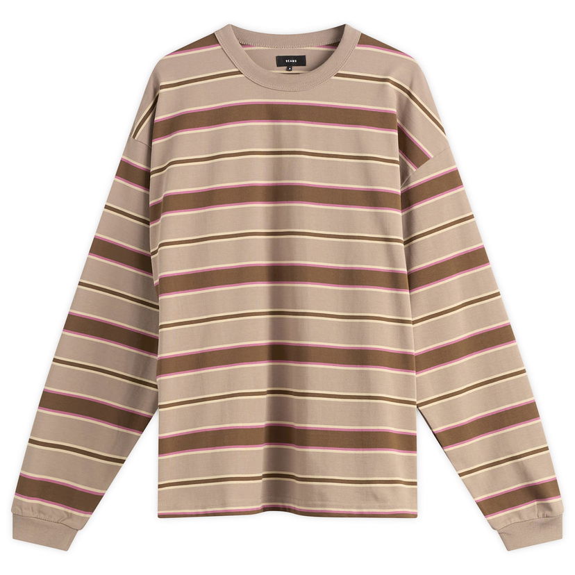 Majica kratkih rukava BEAMS BEAMS Loose Long Sleeve Stripe T-Shirt Smeđa | 1114-0491-803-24