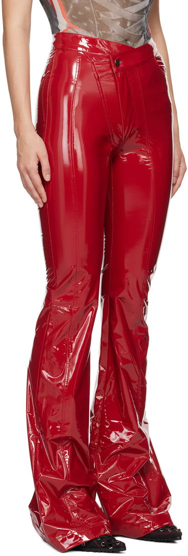 Hlače Ottolinger Ottolinger Simple Line Faux-Leather Flare Pants Crvena | 1110107221, 1