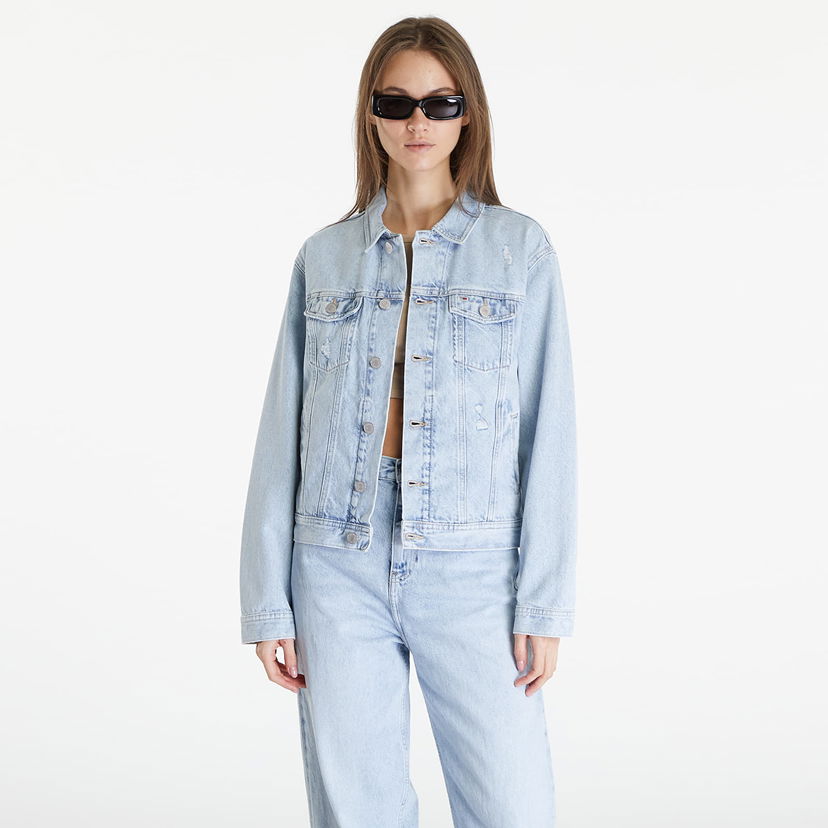 Jakna Tommy Hilfiger Mom Classic Flag Jacket Denim Light Plava | DW0DW18331 1AB