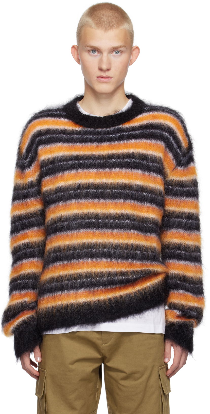 Džemper Marni Striped Fuzzy Sweater Crna | GCMG0161Q0 UFU174