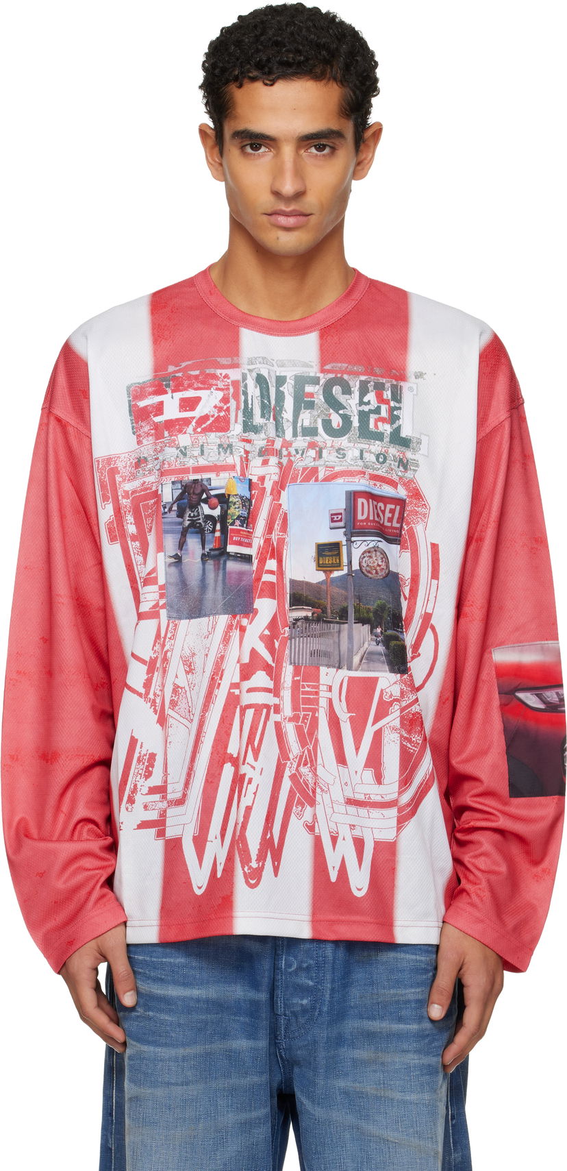 Majica kratkih rukava Diesel T-Ruby Striped Graphic Long Sleeve T-Shirt Višebojno | A19539-0LKCC-42AA