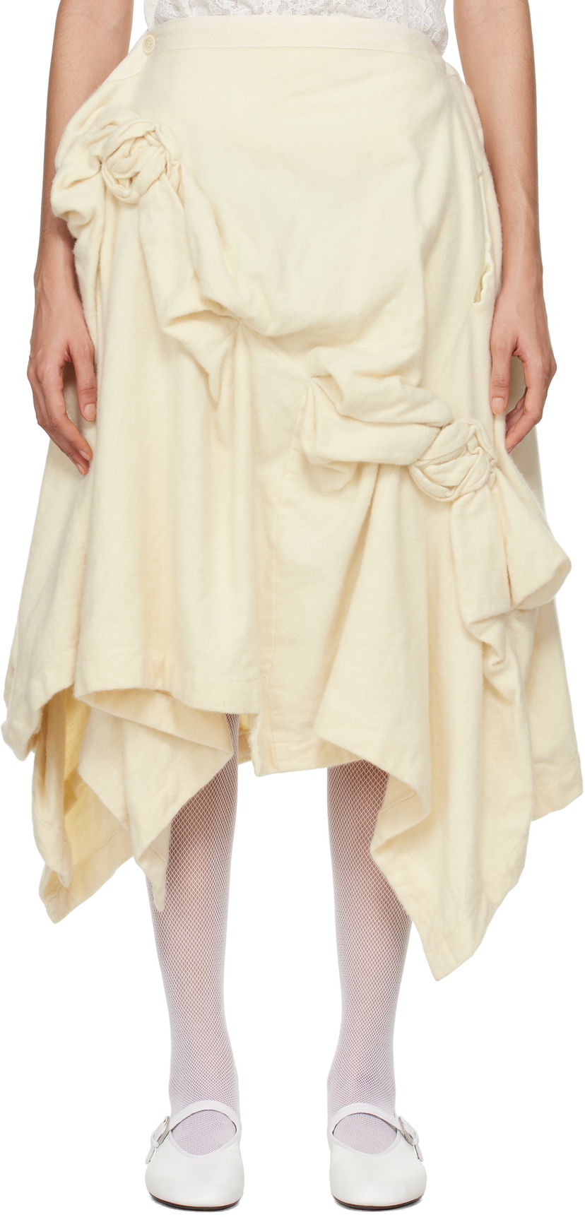 Suknja Comme des Garçons Comme Des Garcons Wool Midi Skirt Bež | TN-S013-051