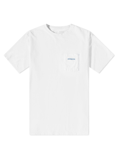 Majica kratkih rukava Patagonia Boardshort Logo Pocket Responsibili-Tee Bijela | 37655-WHI