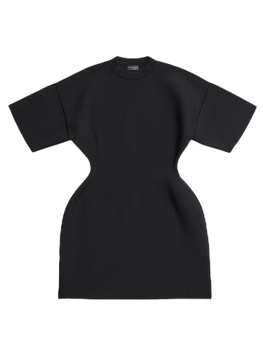 Haljina Balenciaga Hourglass Crewneck Dress Crna | 745479T51971000