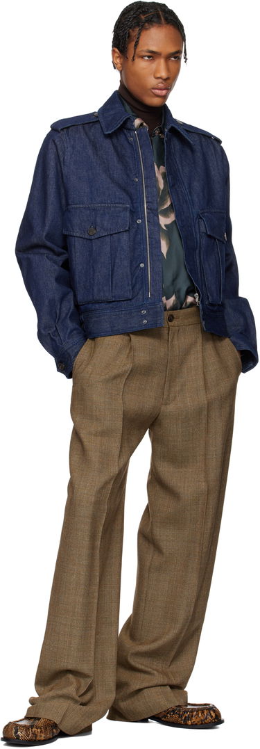 Bomber jakna Dries Van Noten Dries Van Noten Cropped Denim Jacket Plava | 251-020533-1562, 3