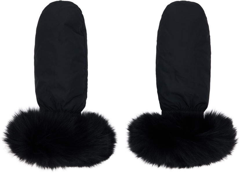 Rukavice Yves Salomon Yves Salomon Fox Fur & Down Mittens Crna | 26W23WAA617XXDOTM