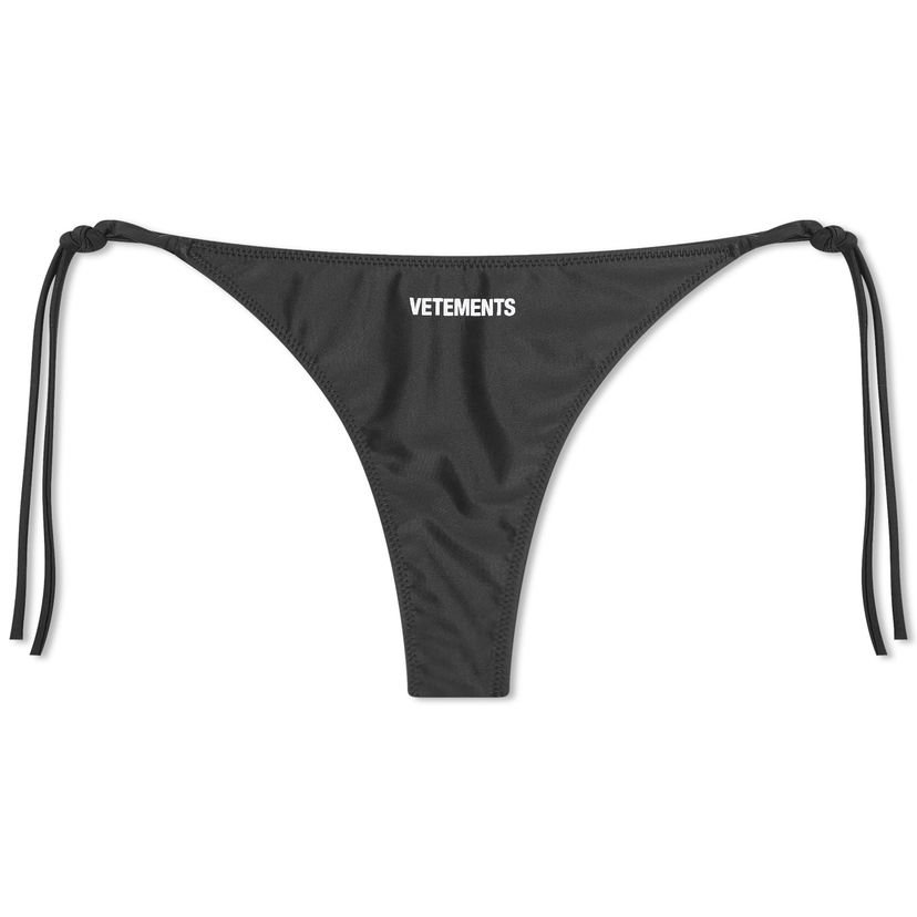 Kupaći kostimi VETEMENTS Logo Bikini Bottom Black Crna | WE64SW301B
