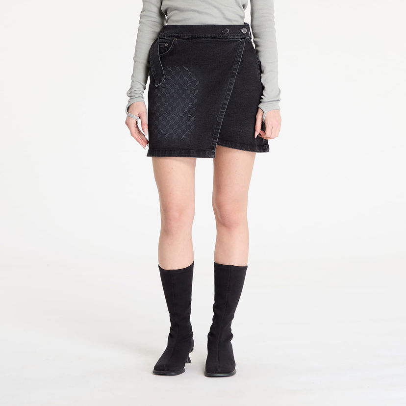 Suknja DAILY PAPER Daily Paper Mongram Wrap Denim Skirt Crna | 2423014