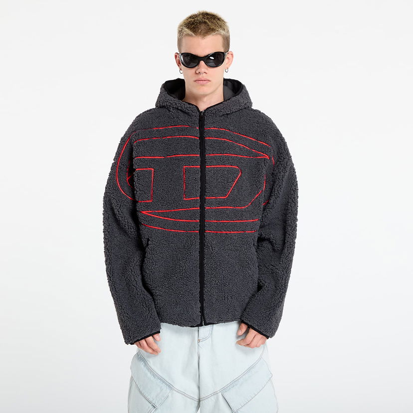 Dukserice Diesel Diesel S-Zat Fleece Hoodie Siva | A18947_0KIBT 9AW