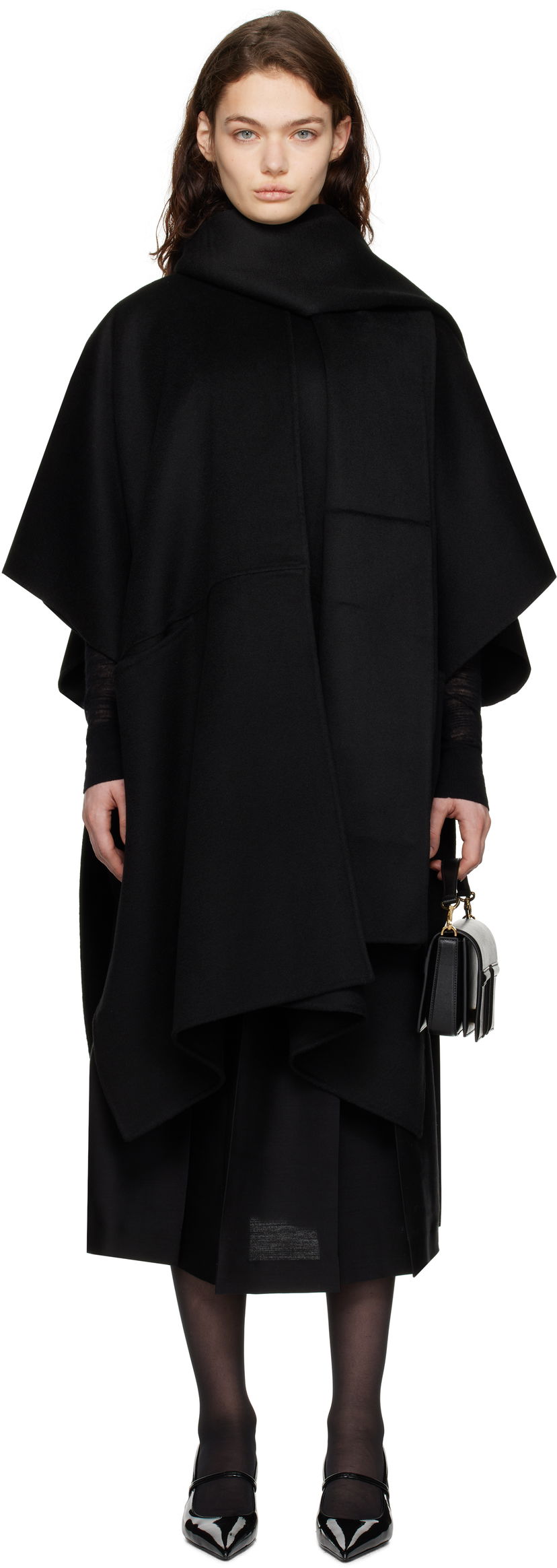 Kaputi TOTEME TOTEME Doublé Scarf Coat Crna | 251-WRO4321-FB0006