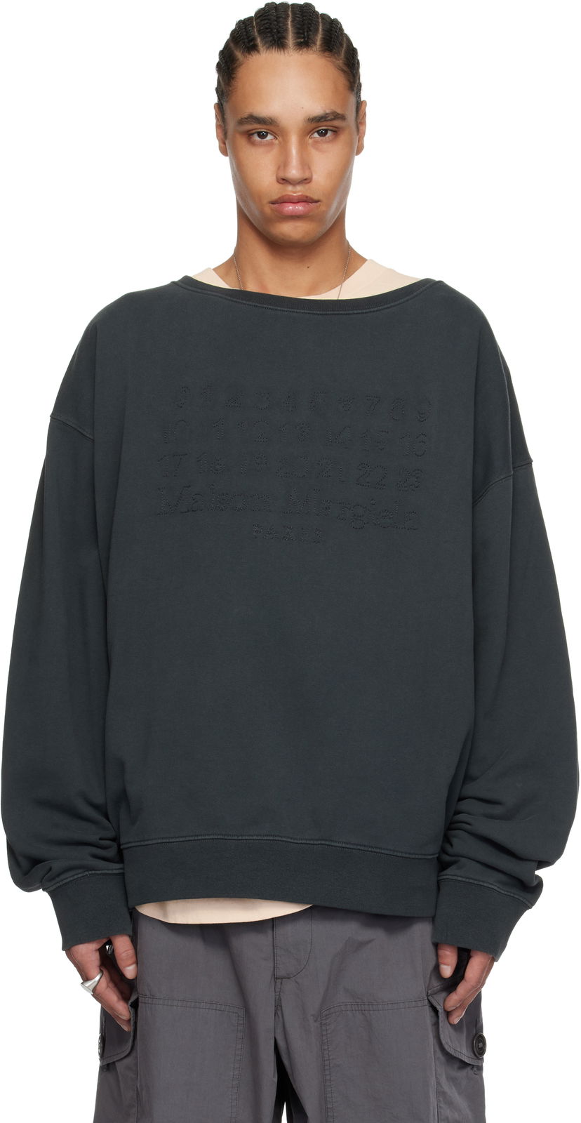 Džemper Maison Margiela Maison Margiela Embroidered Sweatshirt Siva | S50GU0230 M25017