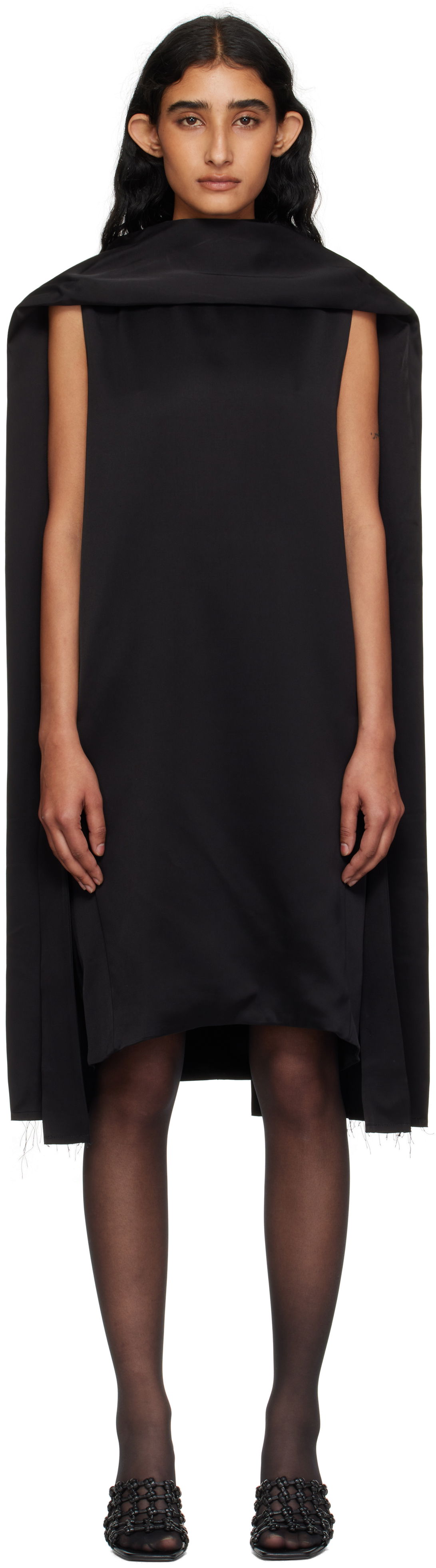 Haljina TOTEME Cocoon Scarf Minidress Crna | 253-WRD0198-FB0382, 0