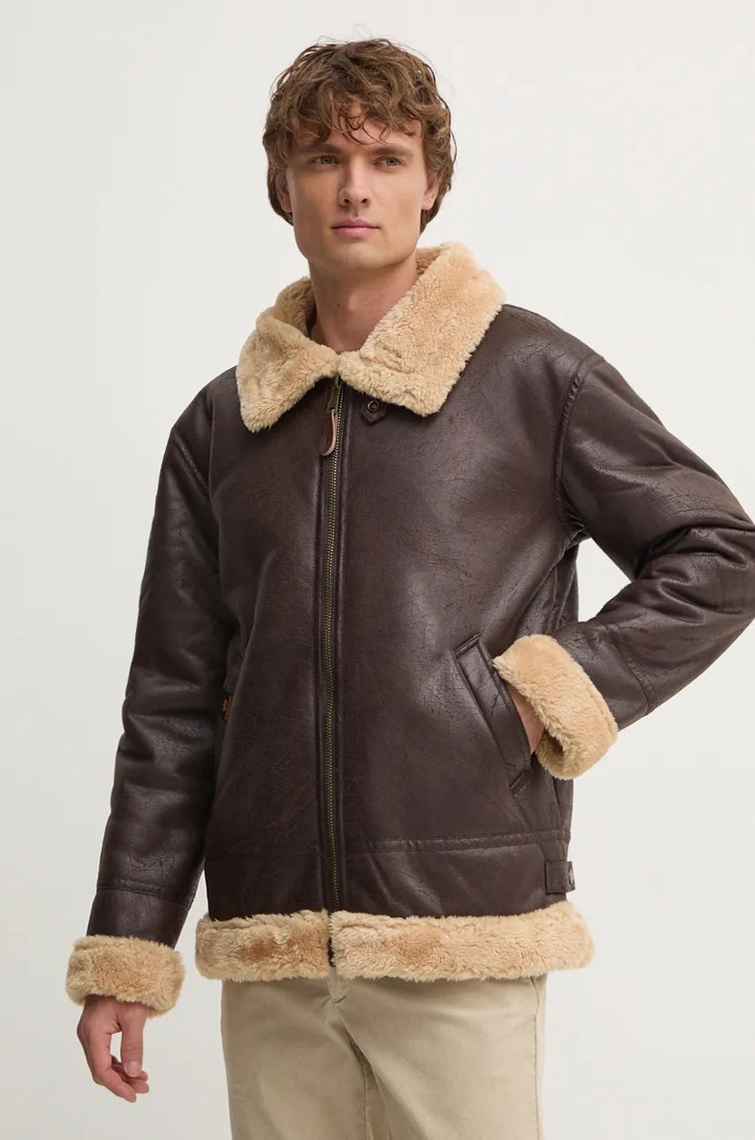Bomber jakna Alpha Industries Alpha Industries B3 FL Faux Leather Bomber Jacket Smeđa | 143106