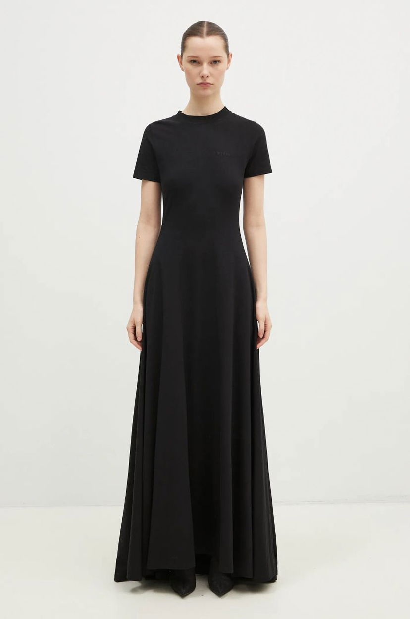 Haljina VETEMENTS VETEMENTS Embroidered Logo Maxi Dress Crna | WA66DR710B
