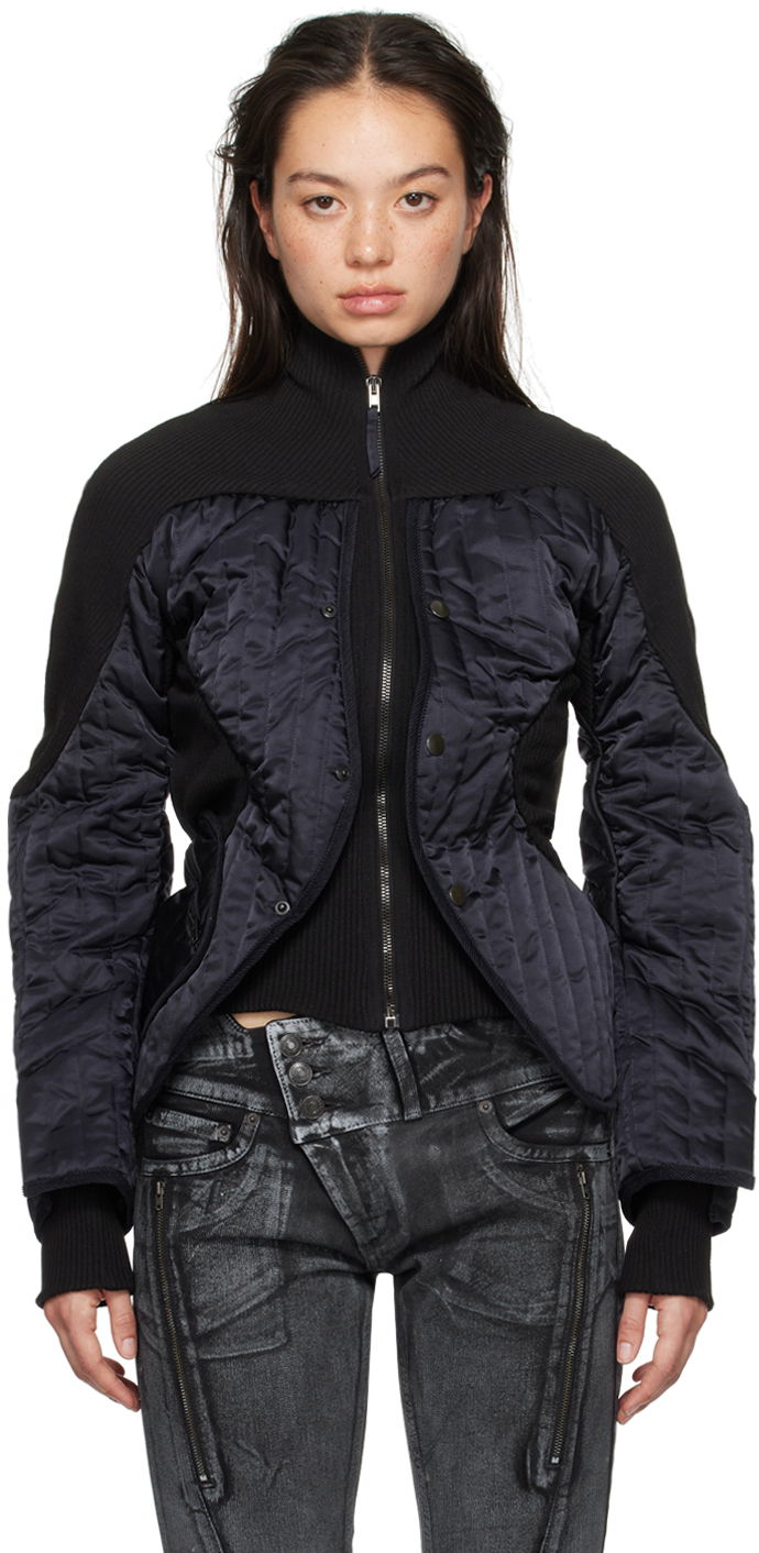 Bomber jakna Ottolinger Ottolinger Quilted Silhouette Jacket Crna | 1090605221
