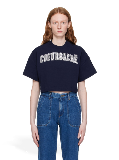 Majica kratkih rukava AMI 'Coeur Sacré' T-Shirt Tamnoplava | FTS009.726