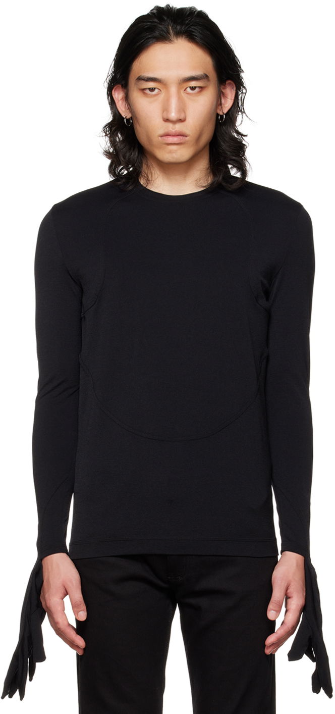 Majica kratkih rukava Givenchy Black Long Sleeve T-Shirt Crna | BM60V63Y8J001