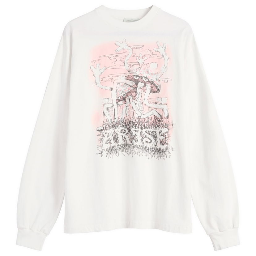 Majica kratkih rukava Aries Faded Shroom Awakening Long Sleeve T-Shirt, Size Large Bijela | AR60024-WHT