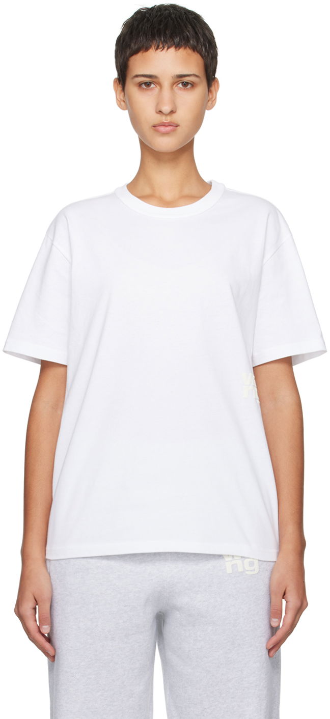 Majica kratkih rukava Alexander Wang Puff Logo T-Shirt Bijela | 4CC3221357