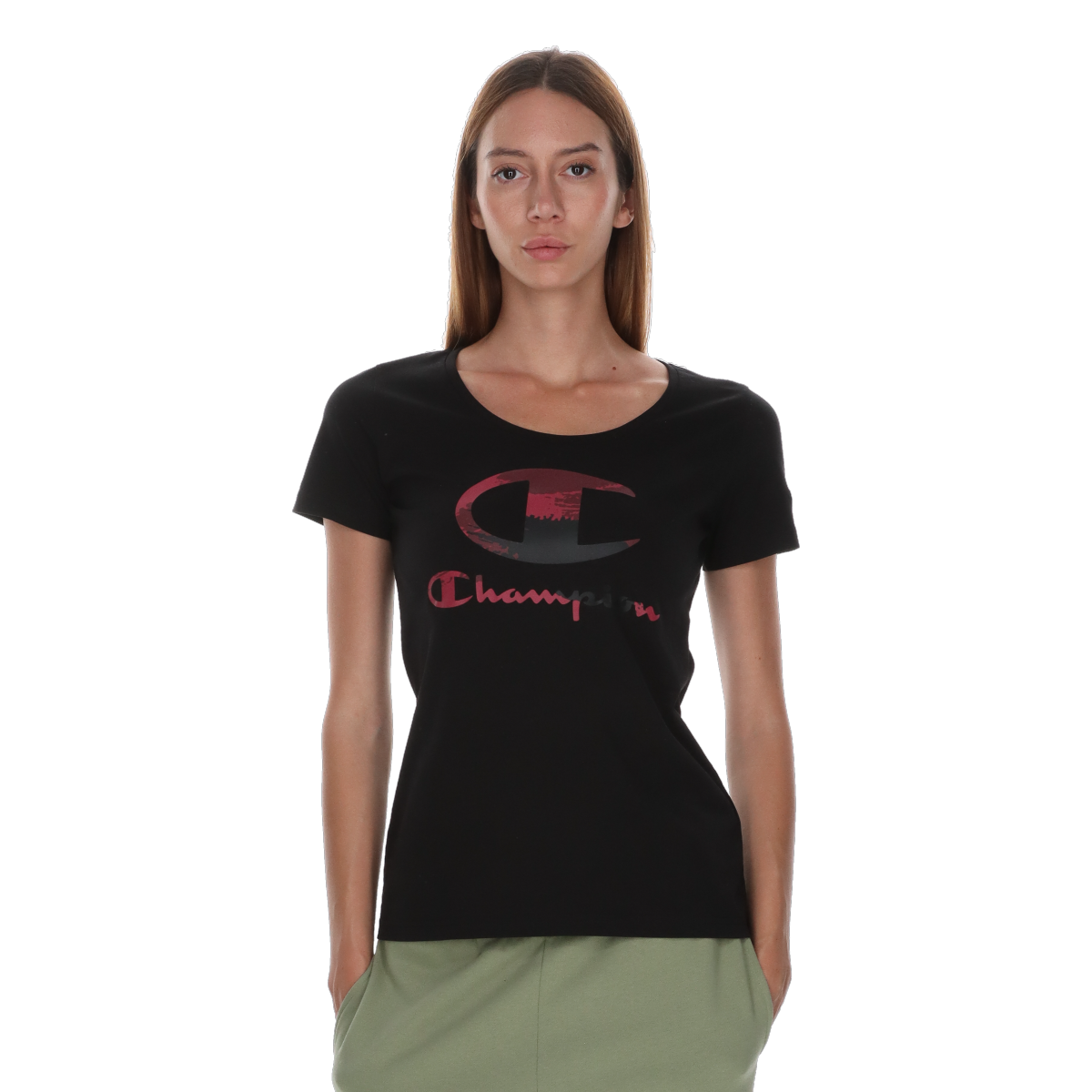 Majica kratkih rukava Champion Distressed Logo Crewneck T-Shirt Crna | 118569-KK001, 0