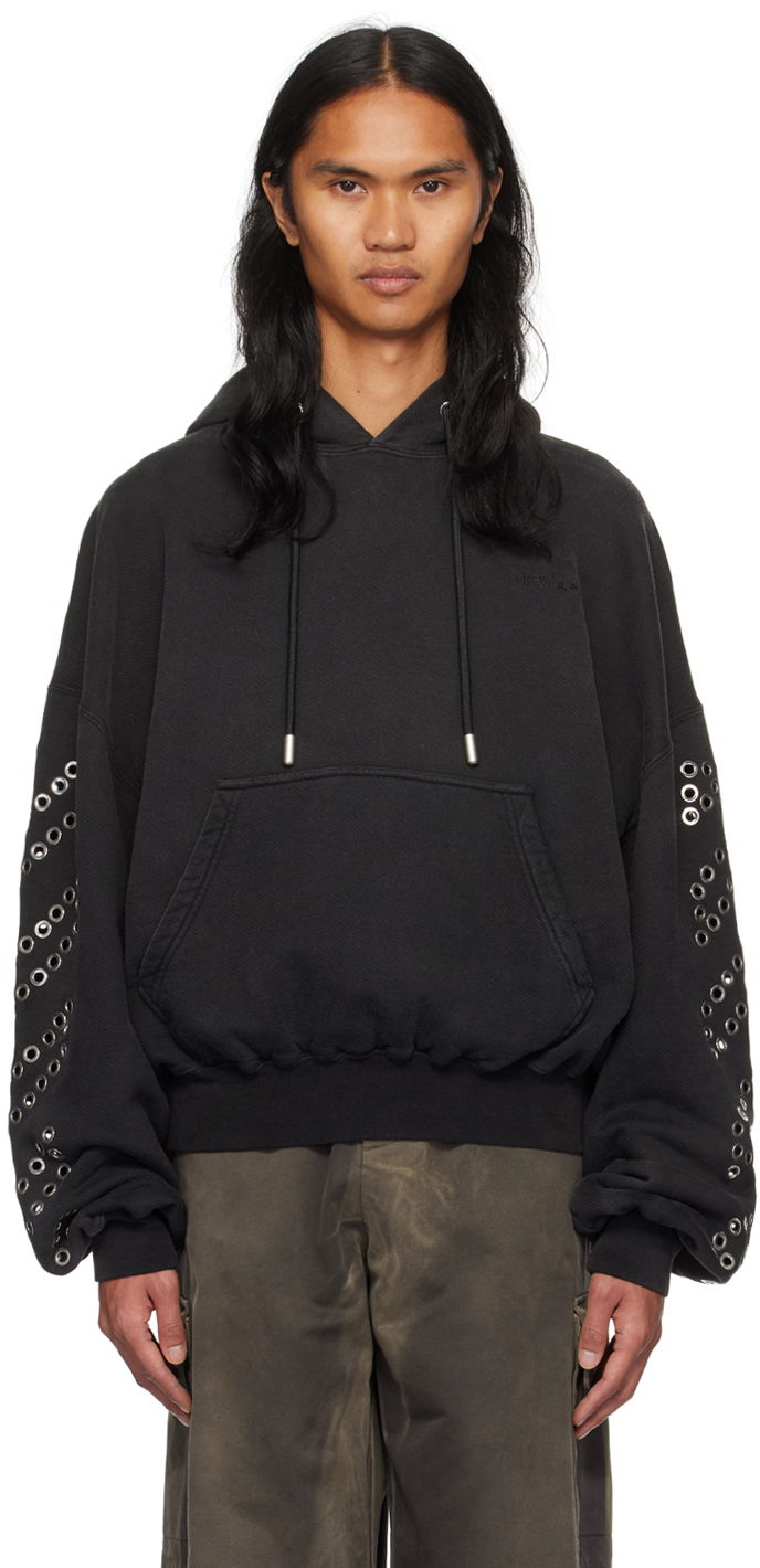 Dukserice Off-White Black Eyelet Hoodie Crna | OMBB118F23FLE0121000