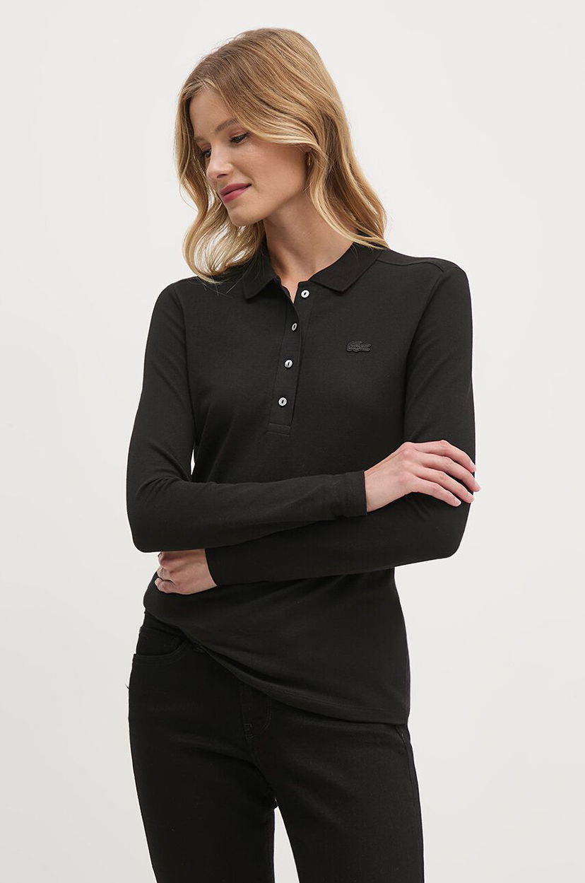 Polo majica Lacoste Women's Black Polo Shirt Crna | PF5464