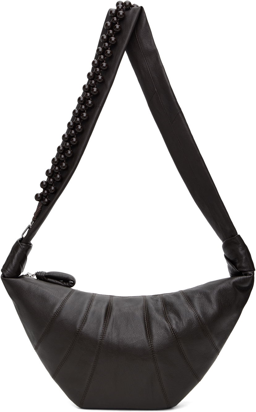 Torba za rame LEMAIRE Lemaire Pearls Medium Croissant Bag Smeđa | BG0158 LL0131