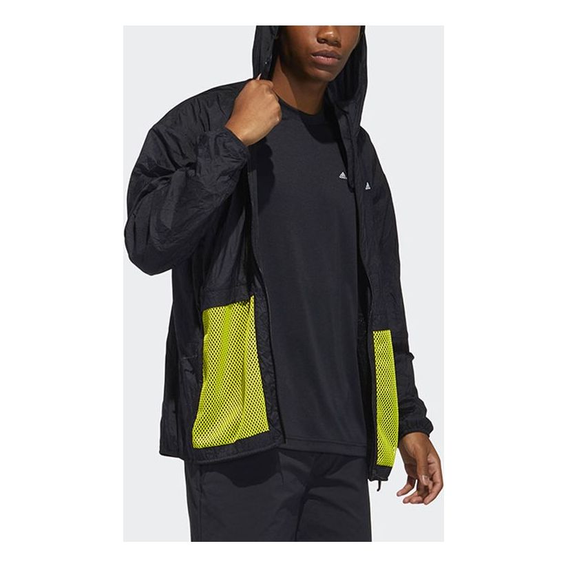 Vjetrovka adidas Performance Terrex Bao Pack Windbreaker Hooded Jacket with Mesh Pockets Crna | GN7601