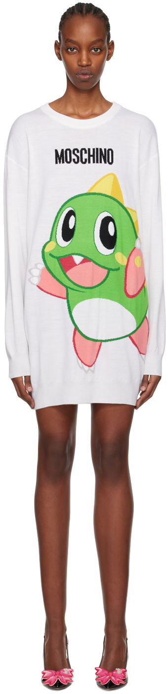 Haljina Moschino Puzzle Bobble Minidress "Off-White" Bijela | 0480 1000 A1001