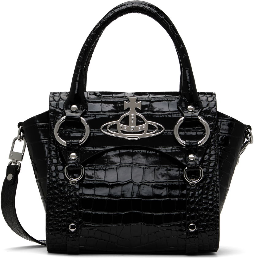 Ručna torbica Vivienne Westwood Vivienne Westwood Small Betty Crocodile-Embossed Bag Crna | 47030004W-L0099-