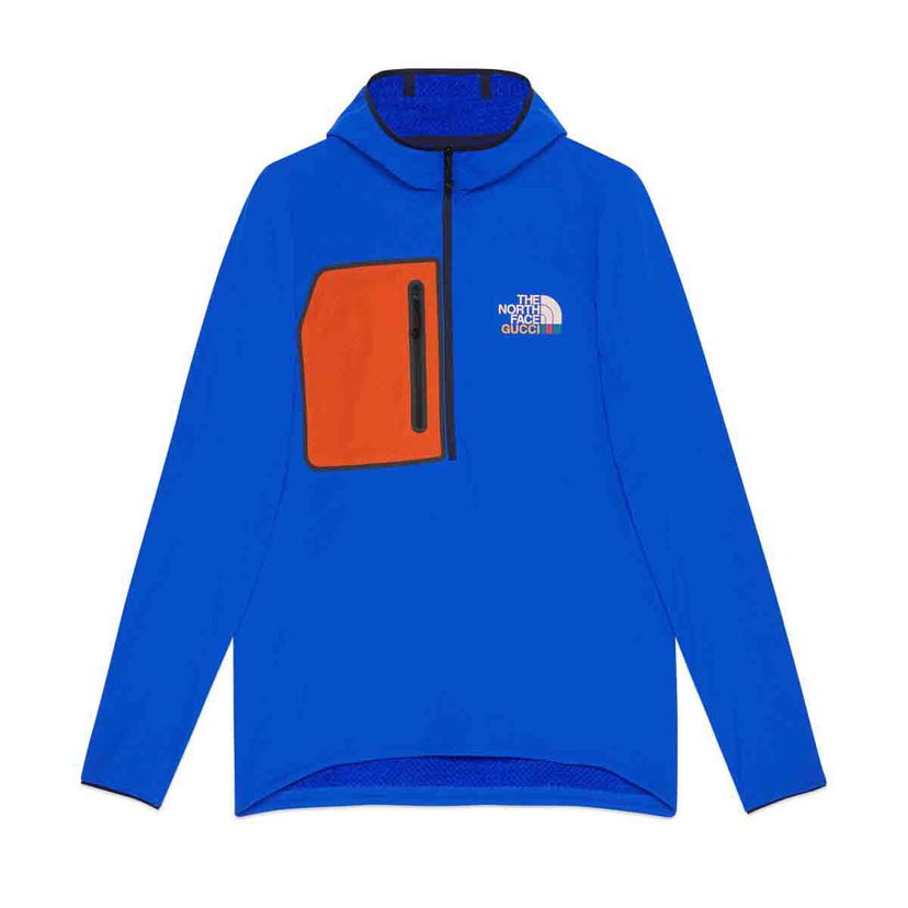 Dukserice Gucci The North Face x Fleece Pullover Blue/Orange Plava | 663909 ZM0C1 4394