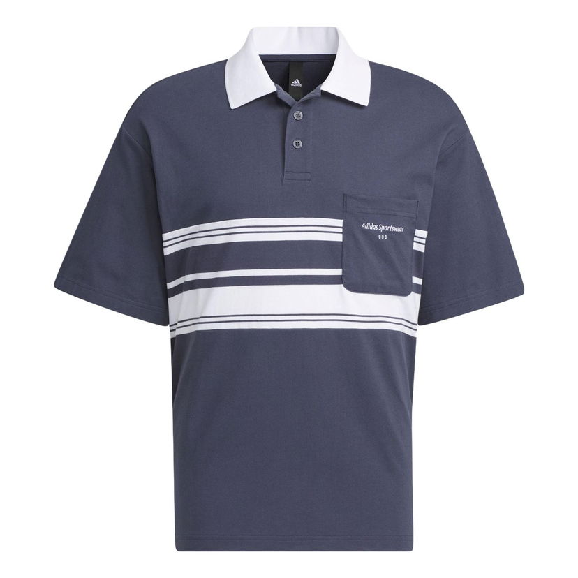 Polo majica adidas Originals Sportswear Striped Short Sleeve Polo Plava | IS4945