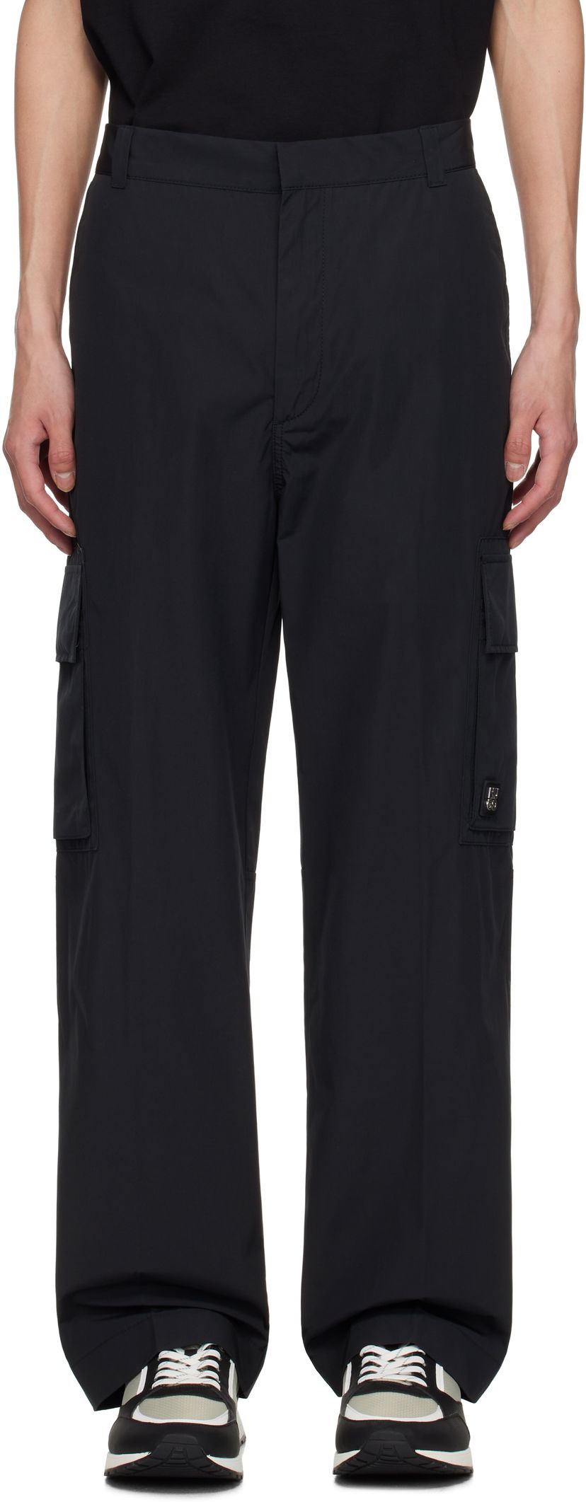 Cargo hlače BOSS Hugo Regular-Fit Water-Repellent Cargo Trousers Crna | 50530813