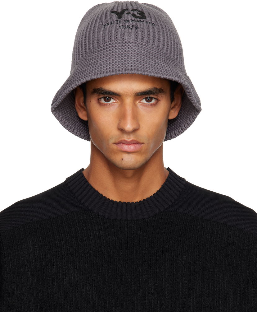 Šešir Y-3 Y-3 Heritage Knit Bucket Hat Siva | KC0436