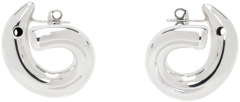 Naušnice Bottega Veneta Polished Silver Earrings Metalik | 795603 V5070