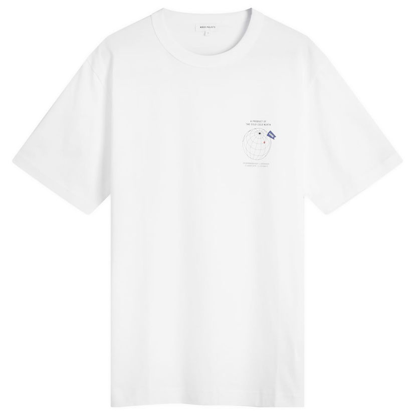 Majica kratkih rukava NORSE PROJECTS Norse Projects Holger Globe Print T-Shirt, Size Large Bijela | N01-0682-0001