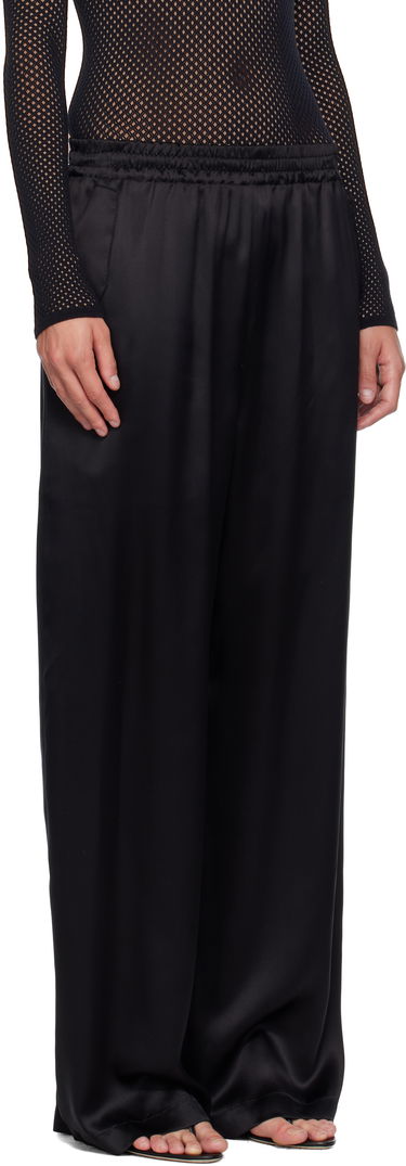 Hlače WARDROBE.NYC WARDROBE.NYC Satin Pajama Trousers Crna | W2242F25SE, 1