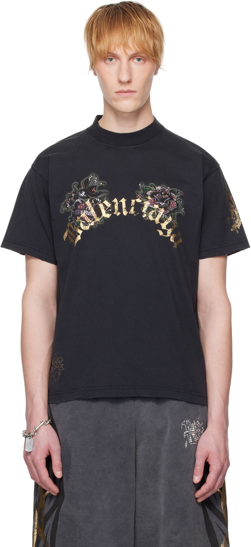 Majica kratkih rukava Balenciaga Balenciaga Tacky Tattoo T-Shirt Crna | 809122TRVZ2