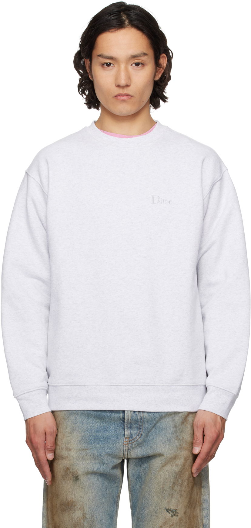 Džemper Dime Dime Classic Small Logo Crewneck Sweatshirt Siva | DIMESP2538ASH