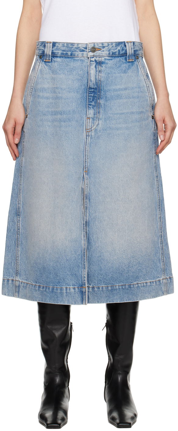 Suknja Khaite Charlene Midi Denim Skirt Plava | 1082-094
