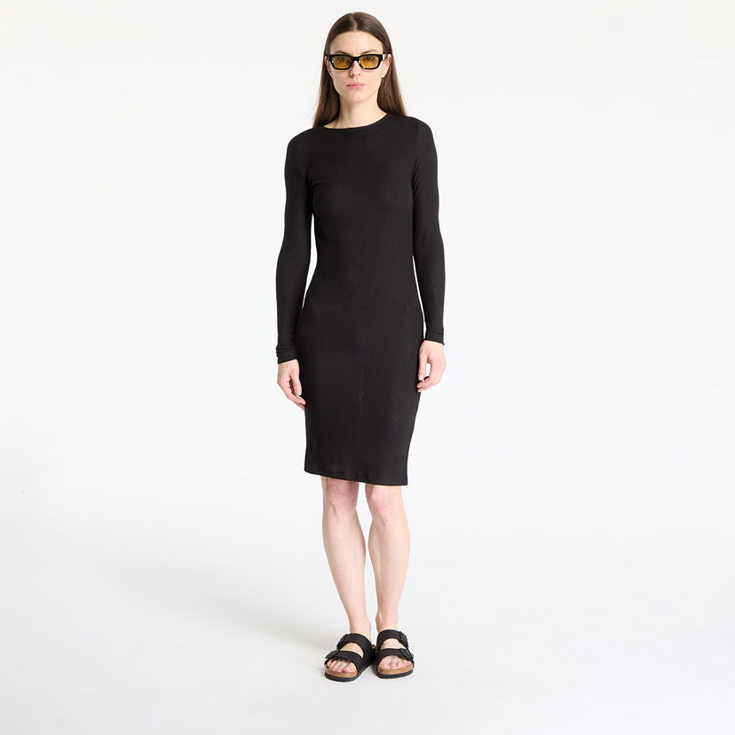 Haljina Urban Classics Urban Classics Rib Dress Crna | TB1340-00007