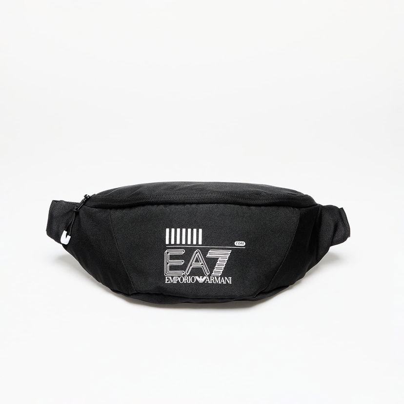 Torba oko struka Emporio Armani Hip pack EA7 Unisex Sling Bag Black/ White Logo Crna | 245079CC94002021